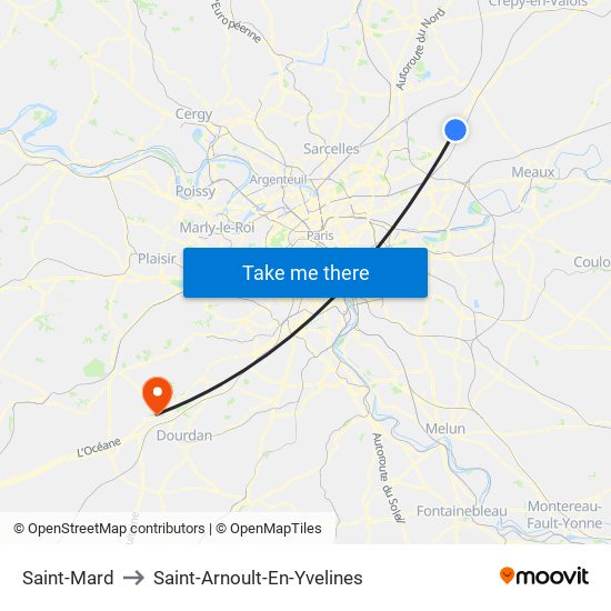 Saint-Mard to Saint-Arnoult-En-Yvelines map