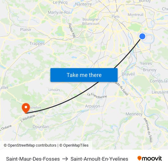 Saint-Maur-Des-Fosses to Saint-Arnoult-En-Yvelines map