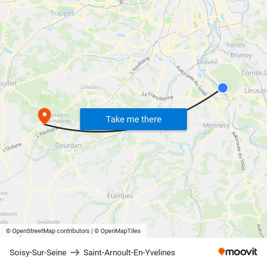 Soisy-Sur-Seine to Saint-Arnoult-En-Yvelines map
