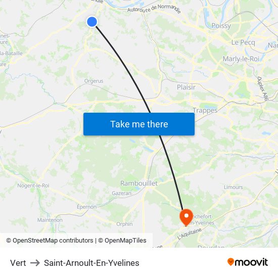 Vert to Saint-Arnoult-En-Yvelines map