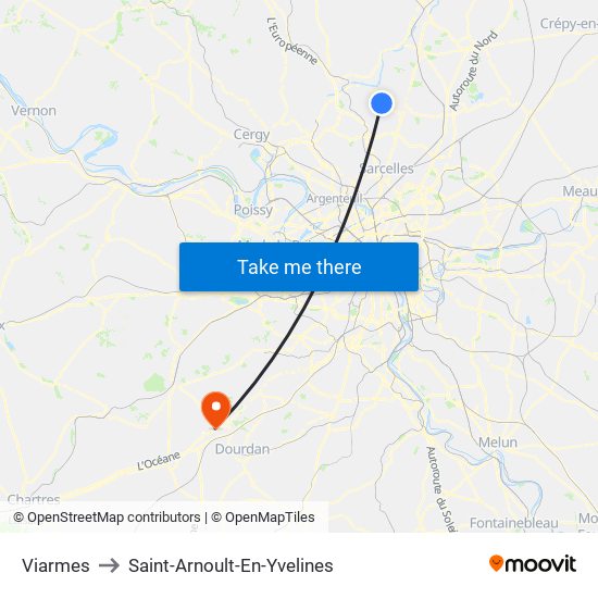 Viarmes to Saint-Arnoult-En-Yvelines map