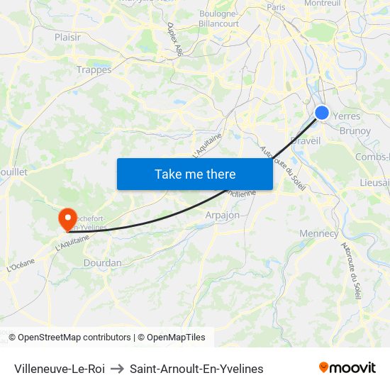 Villeneuve-Le-Roi to Saint-Arnoult-En-Yvelines map