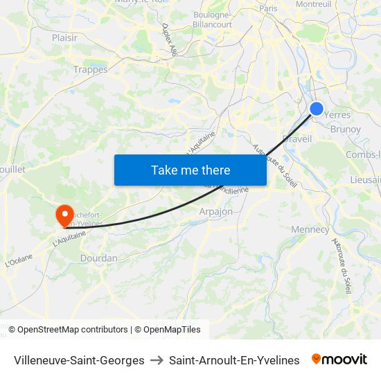 Villeneuve-Saint-Georges to Saint-Arnoult-En-Yvelines map