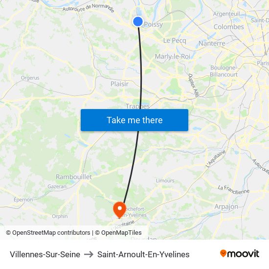 Villennes-Sur-Seine to Saint-Arnoult-En-Yvelines map