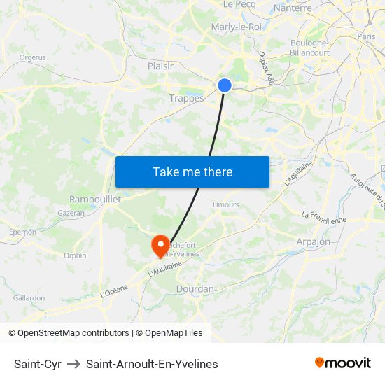 Saint-Cyr to Saint-Arnoult-En-Yvelines map