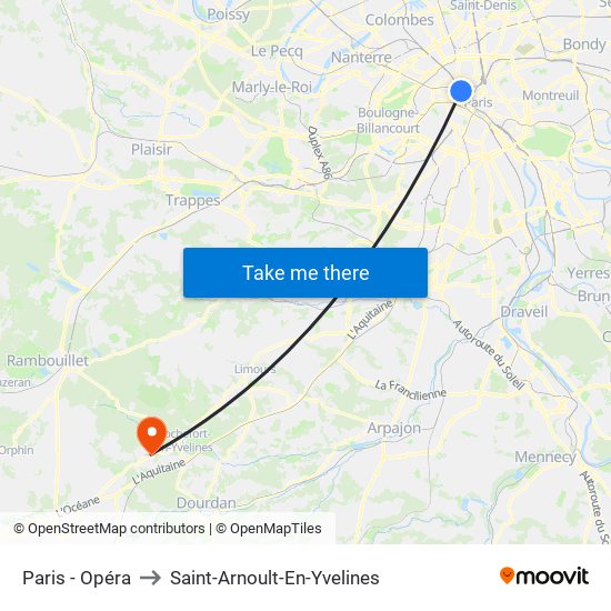 Paris - Opéra to Saint-Arnoult-En-Yvelines map