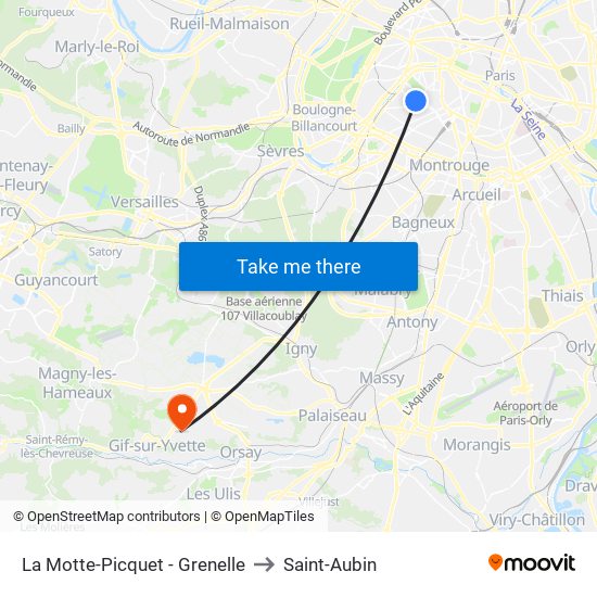 La Motte-Picquet - Grenelle to Saint-Aubin map