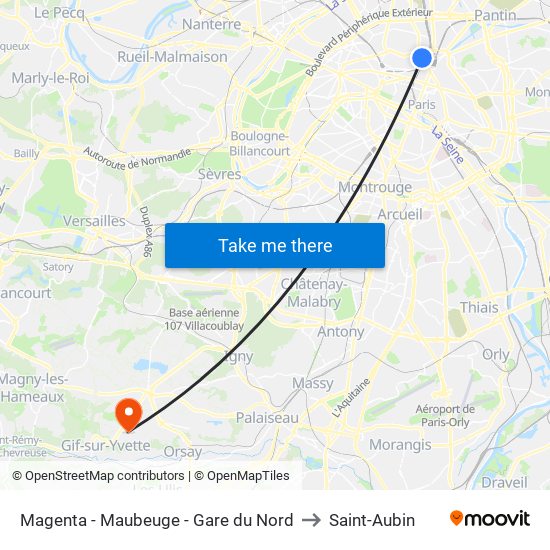 Magenta - Maubeuge - Gare du Nord to Saint-Aubin map