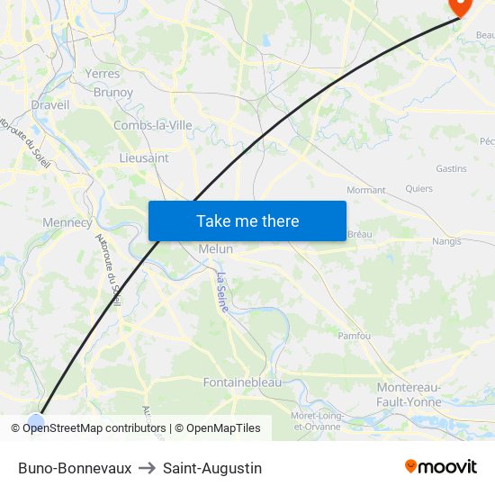 Buno-Bonnevaux to Saint-Augustin map