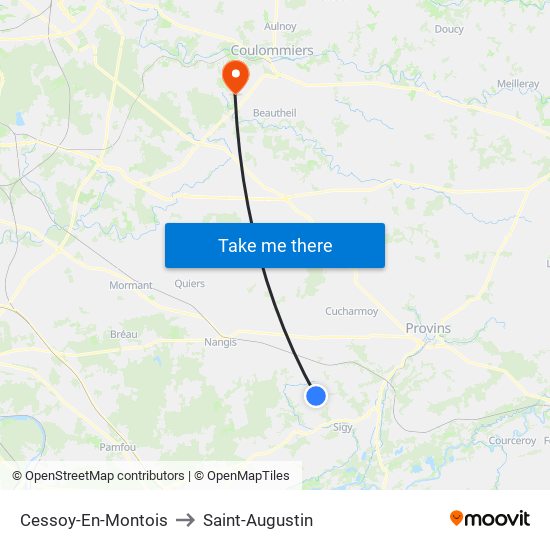 Cessoy-En-Montois to Saint-Augustin map