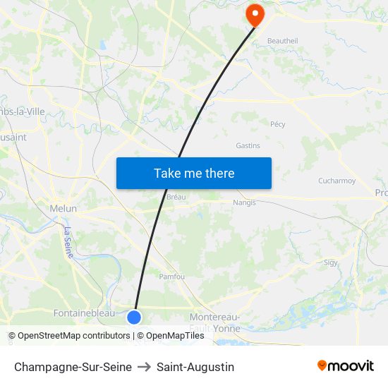 Champagne-Sur-Seine to Saint-Augustin map