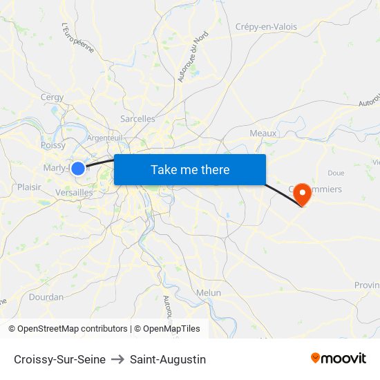 Croissy-Sur-Seine to Saint-Augustin map