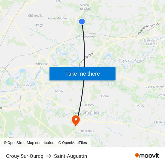 Crouy-Sur-Ourcq to Saint-Augustin map