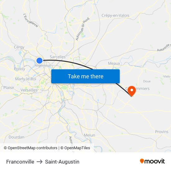 Franconville to Saint-Augustin map