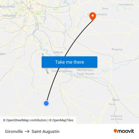Gironville to Saint-Augustin map