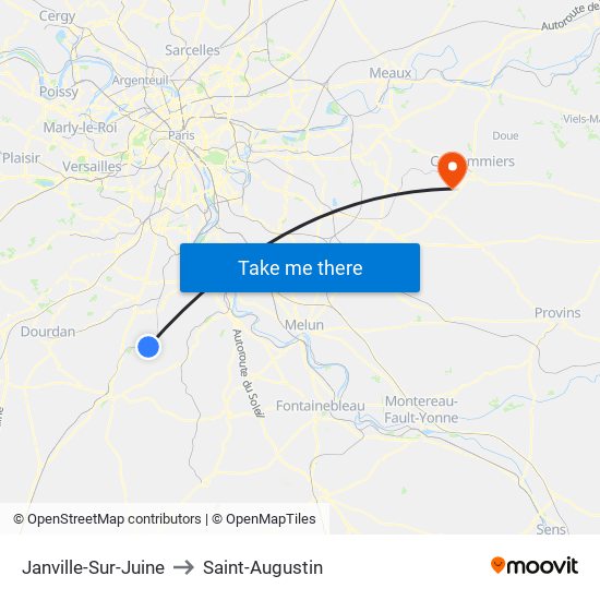 Janville-Sur-Juine to Saint-Augustin map