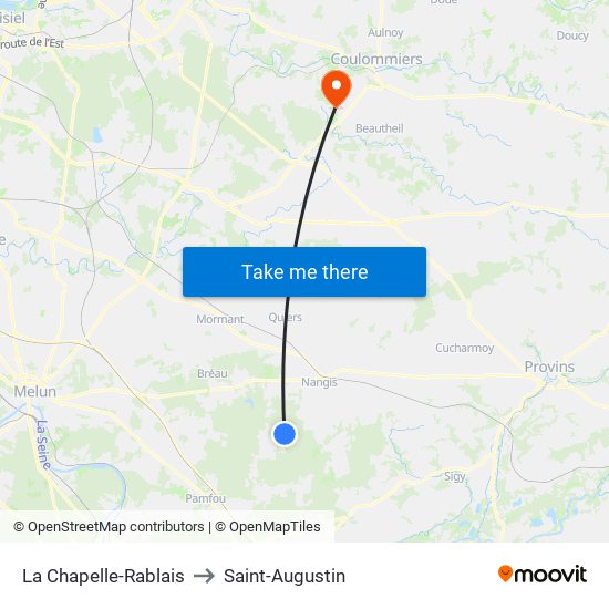 La Chapelle-Rablais to Saint-Augustin map