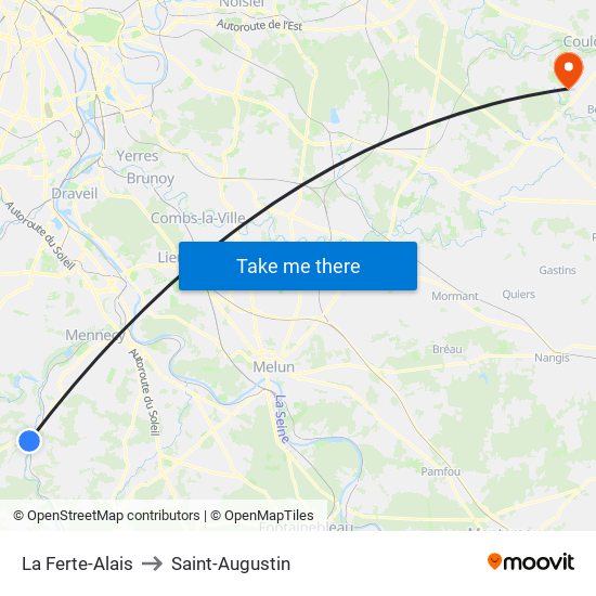 La Ferte-Alais to Saint-Augustin map