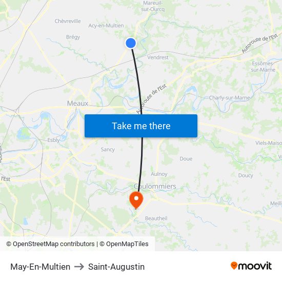 May-En-Multien to Saint-Augustin map