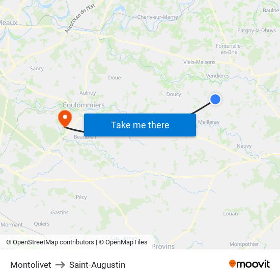 Montolivet to Saint-Augustin map
