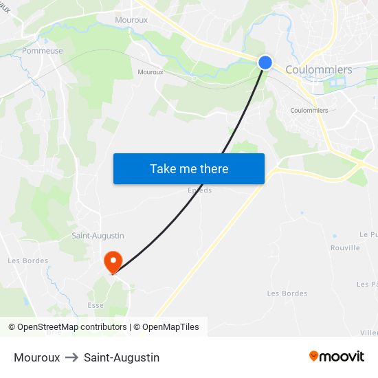 Mouroux to Saint-Augustin map