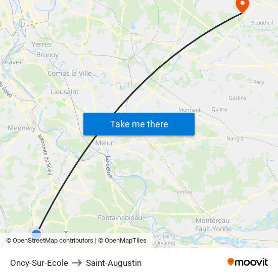 Oncy-Sur-Ecole to Saint-Augustin map