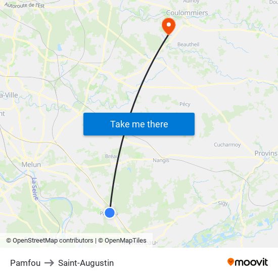 Pamfou to Saint-Augustin map