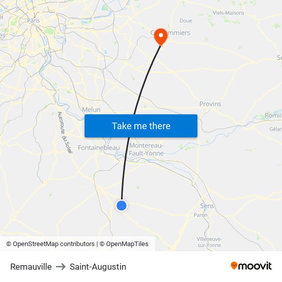 Remauville to Saint-Augustin map