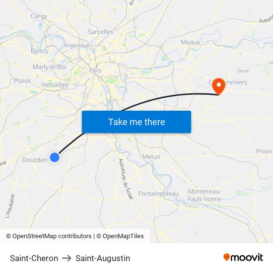 Saint-Cheron to Saint-Augustin map