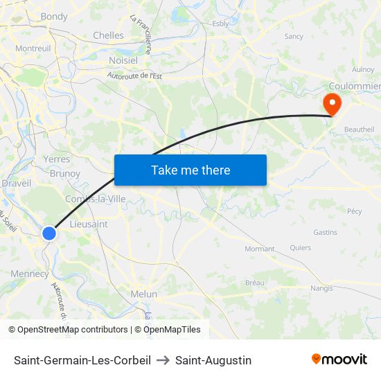 Saint-Germain-Les-Corbeil to Saint-Augustin map