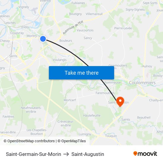 Saint-Germain-Sur-Morin to Saint-Augustin map