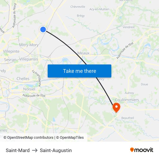 Saint-Mard to Saint-Augustin map