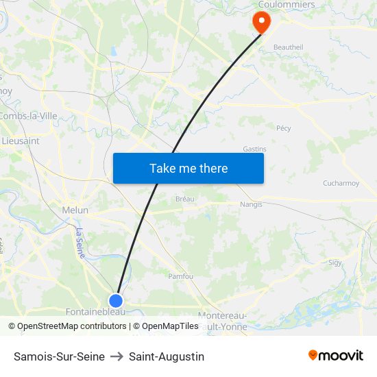 Samois-Sur-Seine to Saint-Augustin map