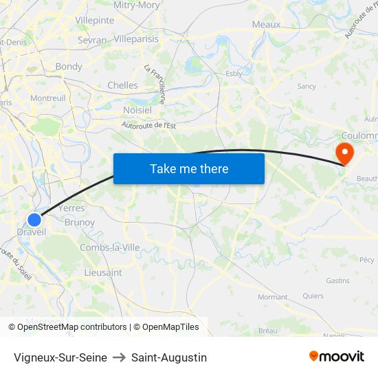 Vigneux-Sur-Seine to Saint-Augustin map