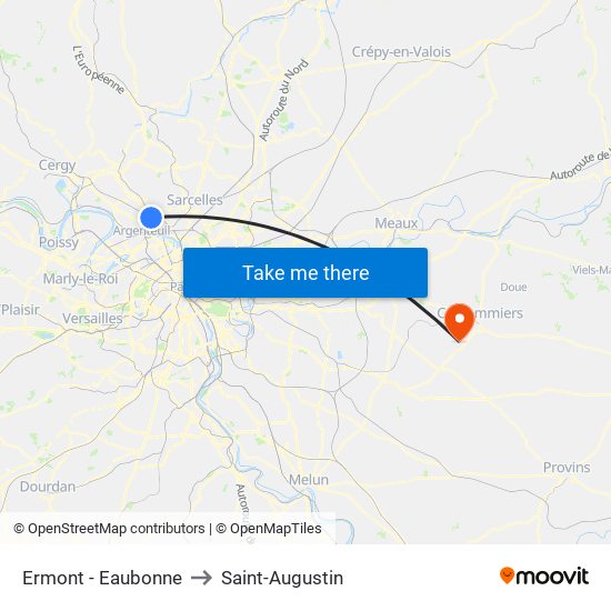 Ermont - Eaubonne to Saint-Augustin map