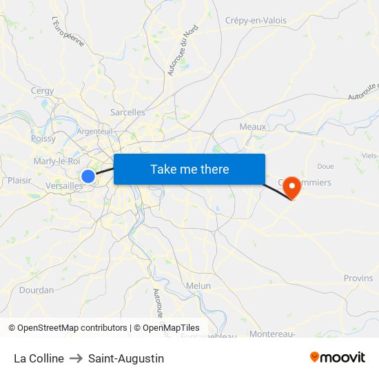 La Colline to Saint-Augustin map