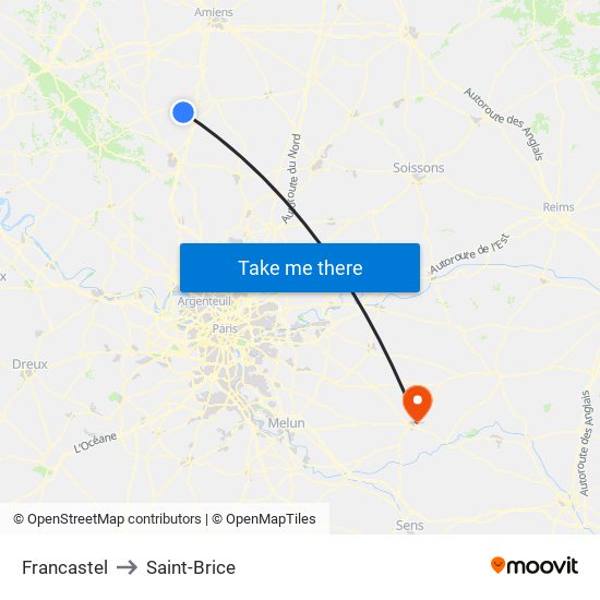 Francastel to Saint-Brice map