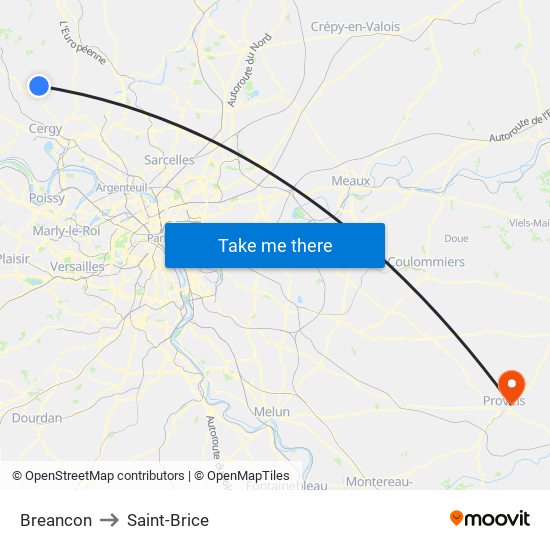 Breancon to Saint-Brice map