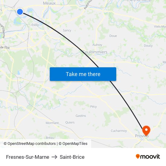 Fresnes-Sur-Marne to Saint-Brice map