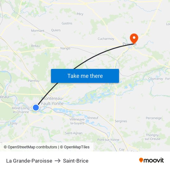 La Grande-Paroisse to Saint-Brice map
