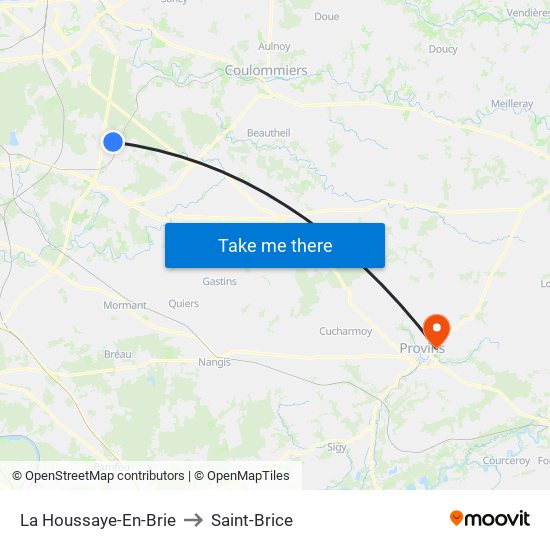 La Houssaye-En-Brie to Saint-Brice map