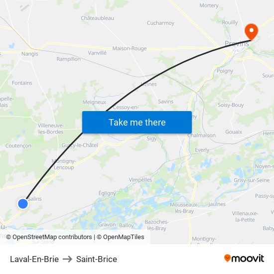 Laval-En-Brie to Saint-Brice map