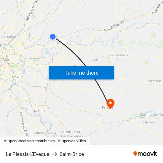 Le Plessis-L'Eveque to Saint-Brice map