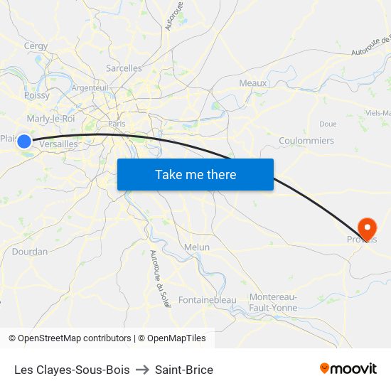 Les Clayes-Sous-Bois to Saint-Brice map
