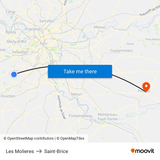 Les Molieres to Saint-Brice map