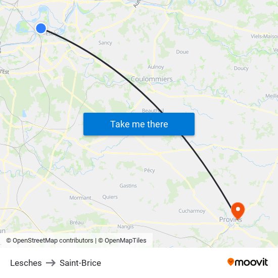 Lesches to Saint-Brice map