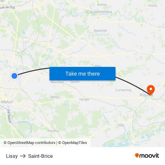 Lissy to Saint-Brice map