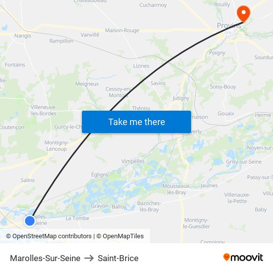Marolles-Sur-Seine to Saint-Brice map