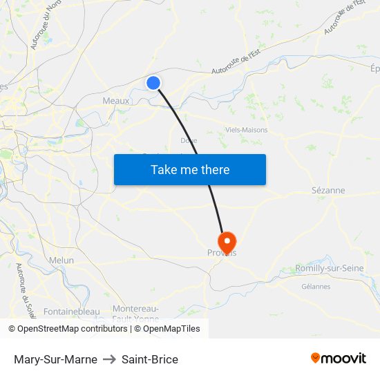 Mary-Sur-Marne to Saint-Brice map