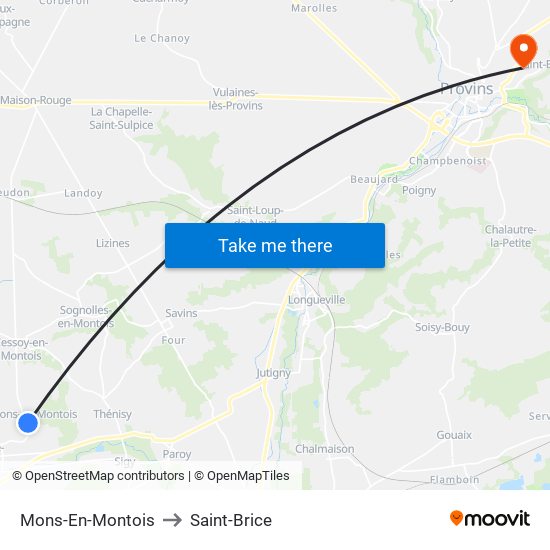 Mons-En-Montois to Saint-Brice map